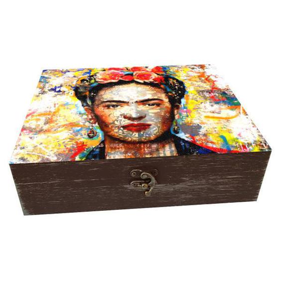 جعبه هدیه چوبی مدل هنری طرح فریدا کد WB243|دیجی‌کالا