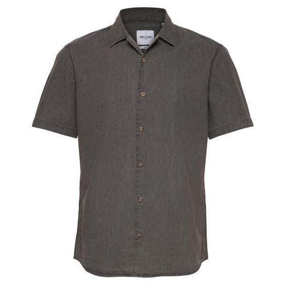 پیراهن آستین کوتاه مردانه اونلی اند سانز مدل جین کد AUGUST-22016591 رنگ خاکستری|دیجی‌کالا