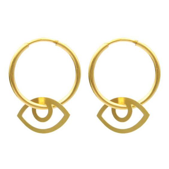 گوشواره طلا 18 عیار زنانه کاپانی مدل چشم کد KE018|دیجی‌کالا