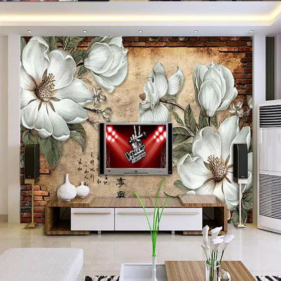 پوستر دیواری سه بعدی مدل گل نقاشی برجسته سفید DRVF1192|دیجی‌کالا
