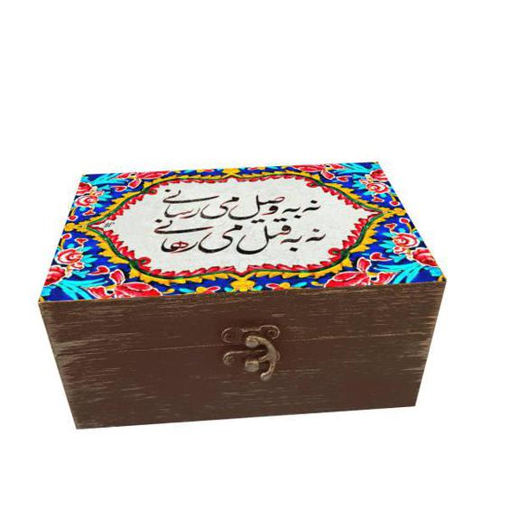 جعبه هدیه چوبی مدل هنری طرح کاشی کد SB68|دیجی‌کالا