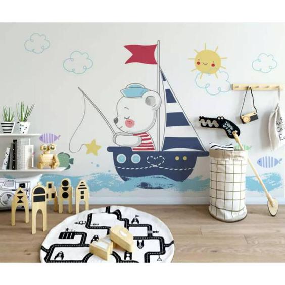 پوستر دیواری اتاق کودک طرح خرس ماهیگیر مدل drv1110 |دیجی‌کالا