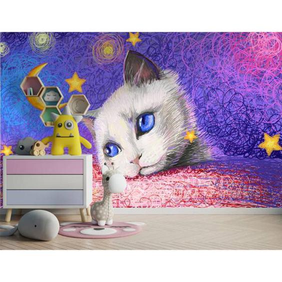 پوستر دیواری اتاق کودک طرح گربه|دیجی‌کالا