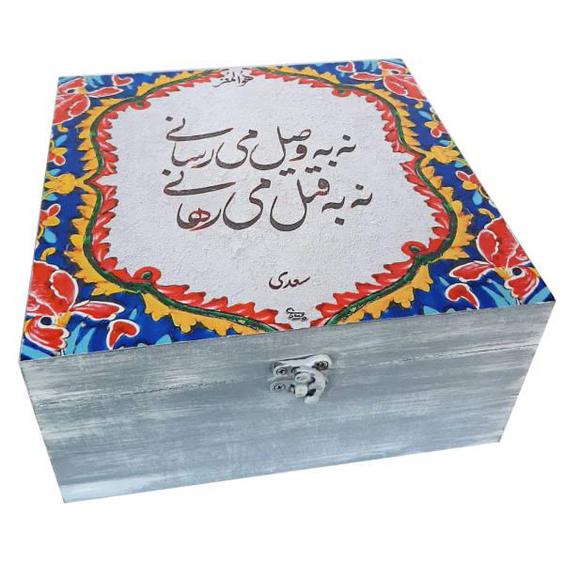 جعبه هدیه چوبی مدل سنتی طرح کاشی کد WB02|دیجی‌کالا