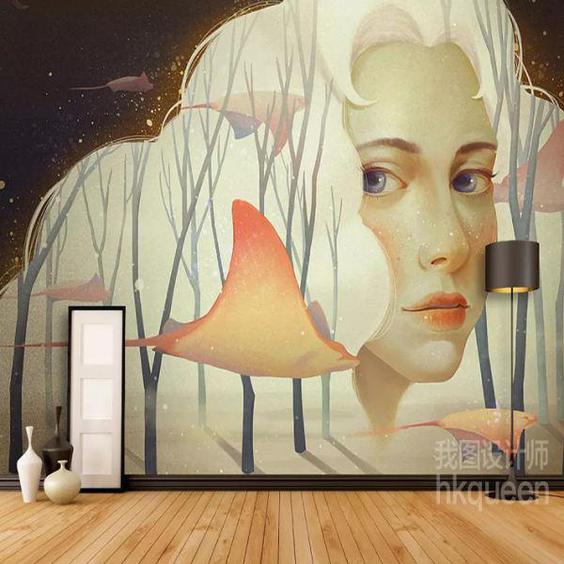 پوستر دیواری سه بعدی مدل نقاشی دختر کد DVRF1314|دیجی‌کالا