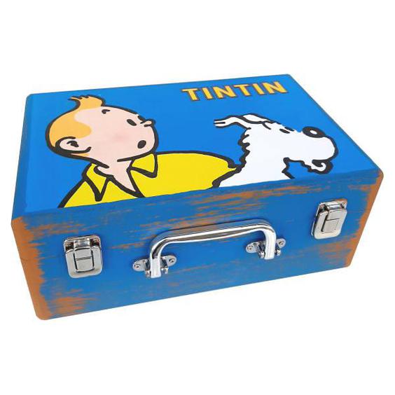 جعبه هدیه چوبی مدل چمدان طرح تن تن کد WS36|دیجی‌کالا