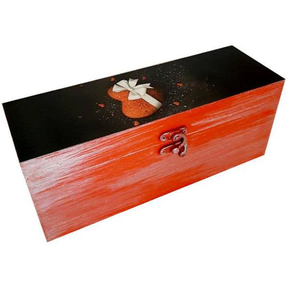 جعبه هدیه چوبی مدل فانتزی طرح قلب کد WB72|دیجی‌کالا