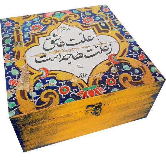 جعبه هدیه چوبی مدل سنتی طرح کاشی کد WB01|دیجی‌کالا