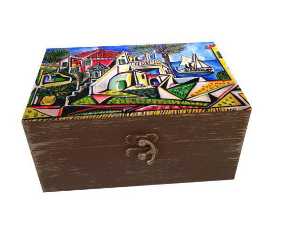 جعبه هدیه چوبی مدل هنری طرح پیکاسو کد SB75|دیجی‌کالا