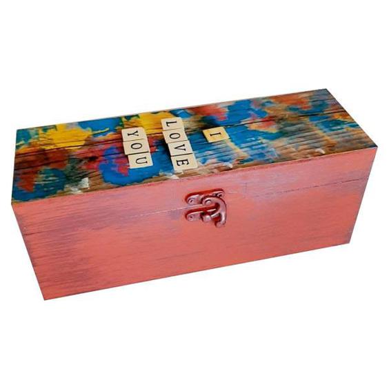 جعبه هدیه چوبی مدل فانتزی طرح قلب کد WB73|دیجی‌کالا