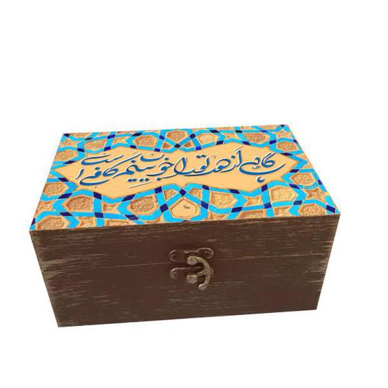جعبه هدیه چوبی مدل هنری طرح کاشی کد SB67|دیجی‌کالا