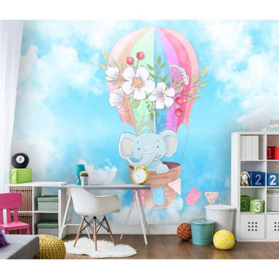 پوستر دیواری اتاق کودک طرح فیل کوچولو و بالون مدل drv1021 |دیجی‌کالا