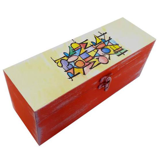 جعبه هدیه چوبی مدل فانتزی طرح نوشته کد WB90|دیجی‌کالا