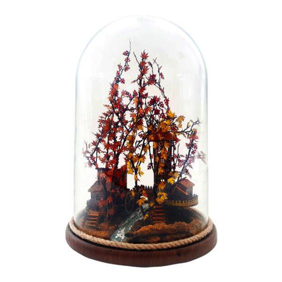 چراغ رومیزی مدل کلبه رویایی فصل پاییز کد 30cm طرح آسیاب|دیجی‌کالا