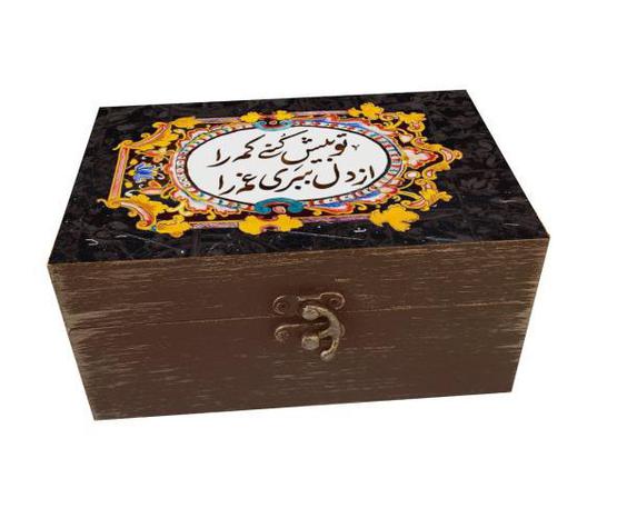 جعبه هدیه چوبی مدل هنری طرح کاشی کد SB60|دیجی‌کالا