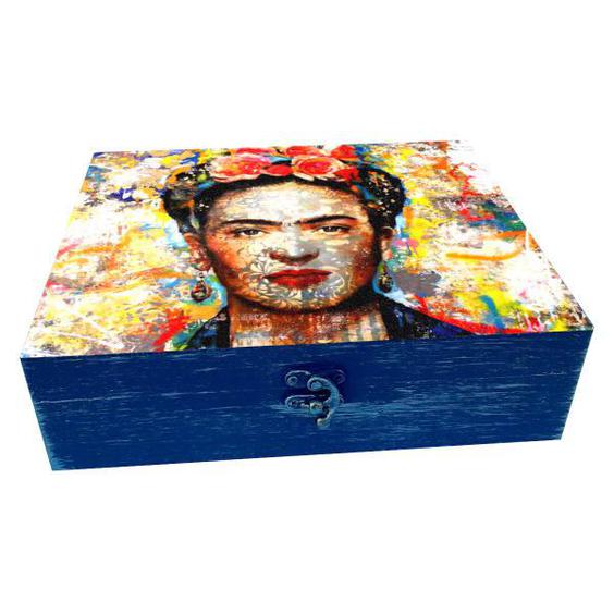 جعبه هدیه چوبی مدل هنری طرح فریدا کد WB215|دیجی‌کالا