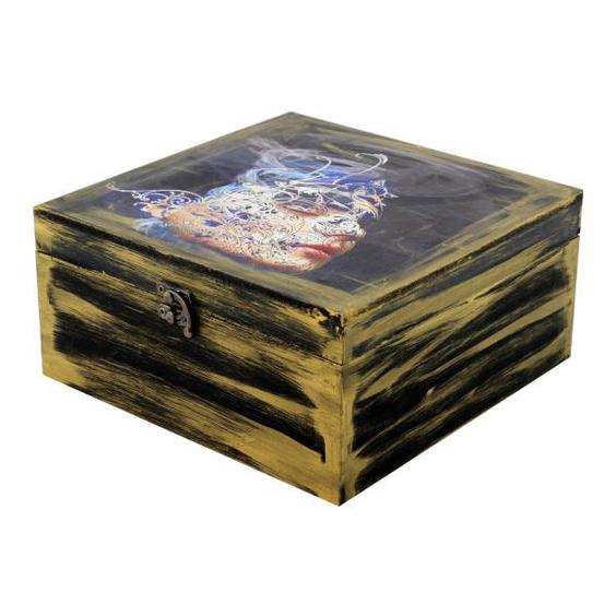جعبه هدیه چوبی مدل هنری طرح نجوا کد WB61|دیجی‌کالا