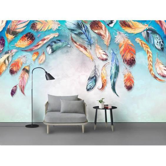 پوستر دیواری طرح پرهای رنگی مدل 3014|دیجی‌کالا