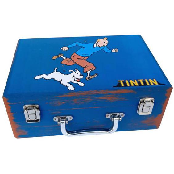 جعبه هدیه چوبی مدل چمدان طرح تن تن کد WS37|دیجی‌کالا