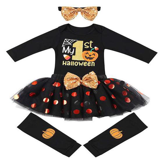ست 4 تکه لباس نوزادی مدل هالووین توتو|دیجی‌کالا