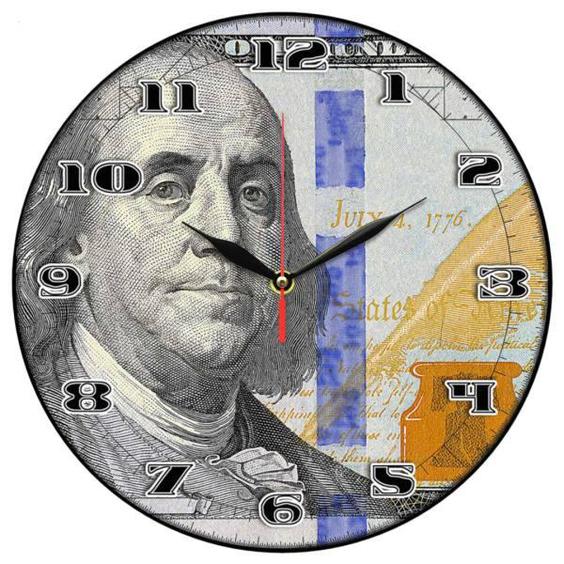 ساعت دیواری مدل 1186 طرح اسکناس دلار|دیجی‌کالا