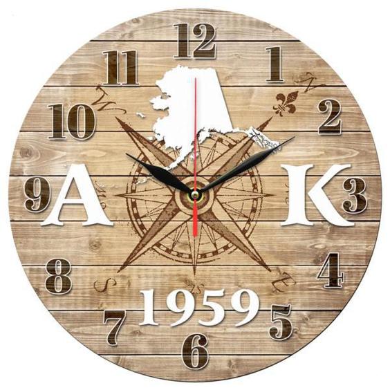 ساعت دیواری طرح قطب نما و چوب کد 1232|دیجی‌کالا