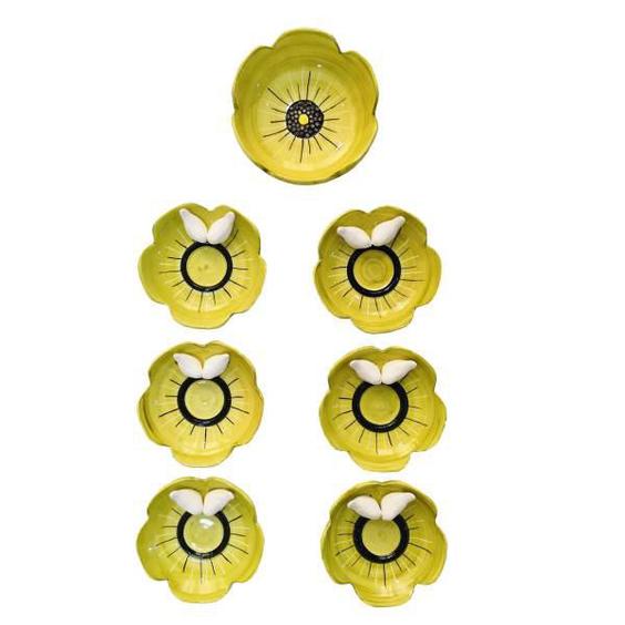 مجموعه ظروف هفت سین 7 پارچه مدل گل بنفشه کد 020|دیجی‌کالا