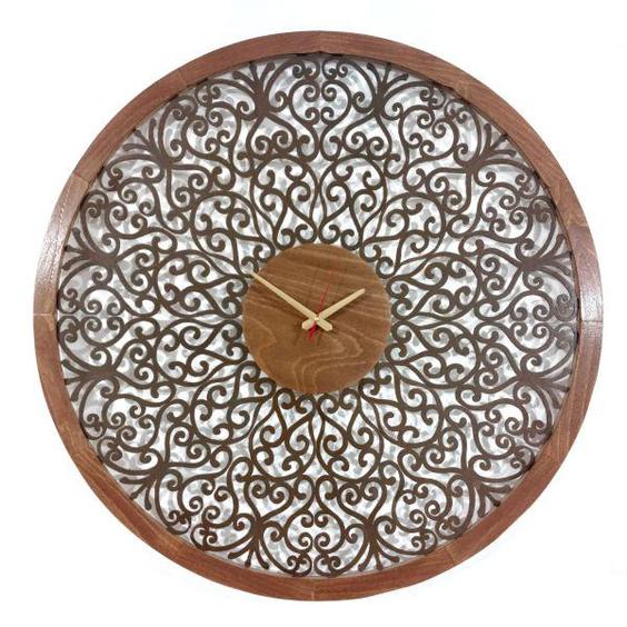 ساعت دیواری مدل معرق چوبی 15001|دیجی‌کالا