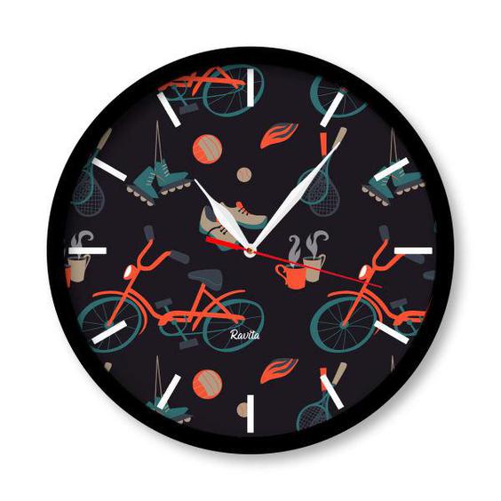 ساعت دیواری راویتا طرح دوچرخه مدل 1009|دیجی‌کالا