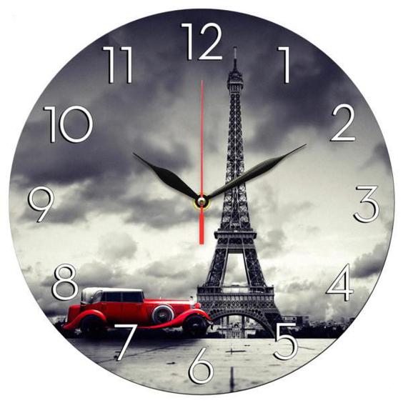 ساعت دیواری طرح برج ایفل پاریس و ماشین قدیمی کد 1267|دیجی‌کالا