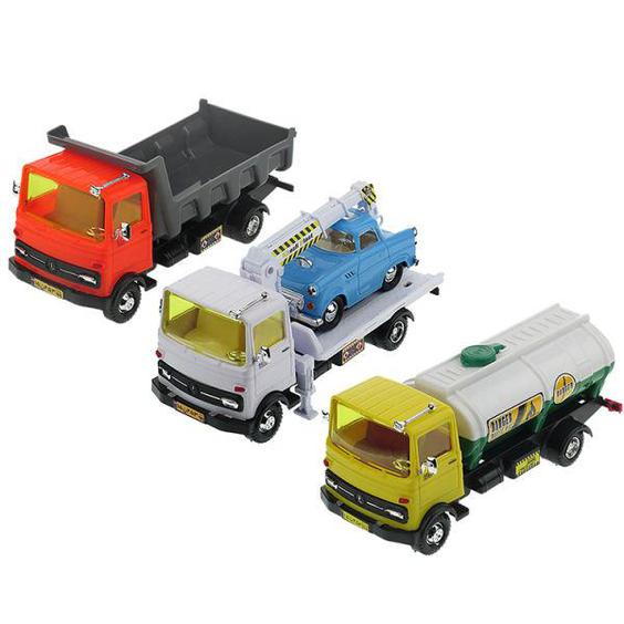 ماشین بازی خزلی پلاست مدل کامیون خاور و فورد مجموعه ۴ عددی|دیجی‌کالا