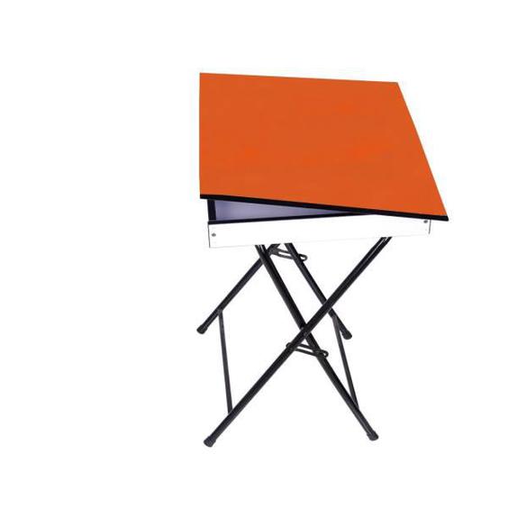میز تحریر تاشو تنظیم شو یاس باکس دار نارنجی|دیجی‌کالا