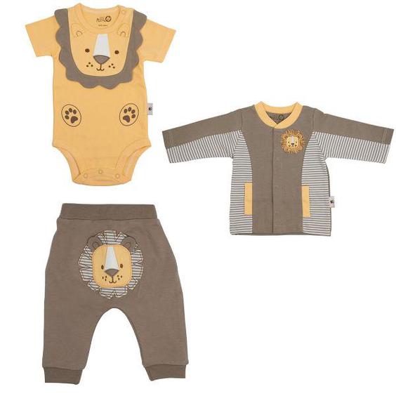 ست 3 تکه لباس نوزادی نیلی مدل lion s 2022|دیجی‌کالا