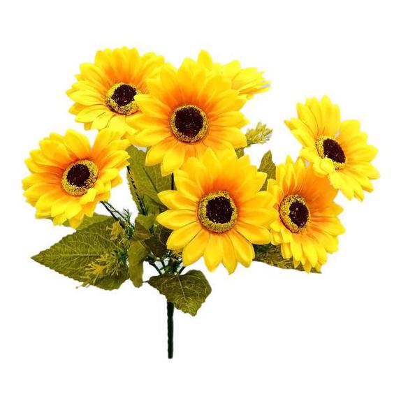گل مصنوعی مدل بوته آفتابگردان 7 گل |دیجی‌کالا