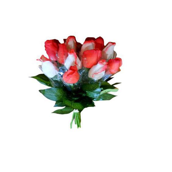 دسته گل مصنوعی مدل گل رز لمسی 12 شاخه ای|دیجی‌کالا