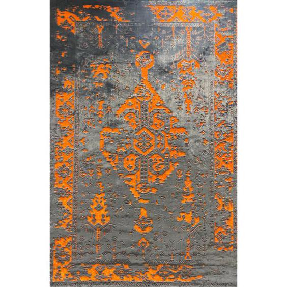 فرش ماشینی آنجل مدل پتینه مدرن طرح وینتیج 2018 زمینه نارنجی|دیجی‌کالا
