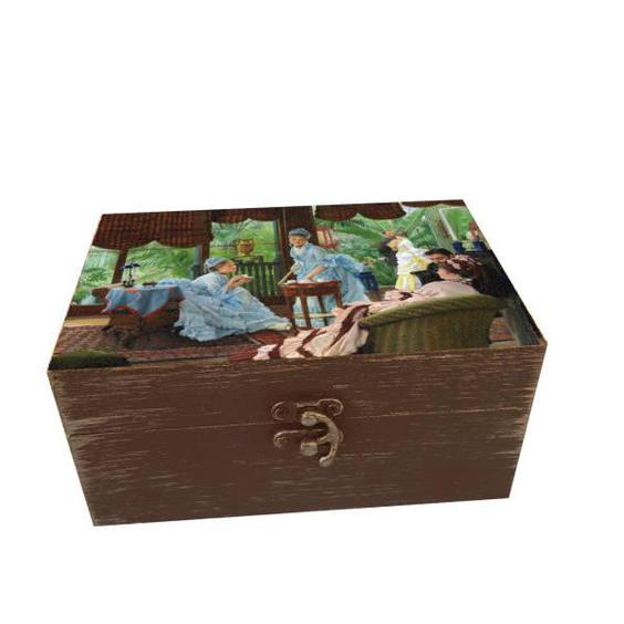 جعبه هدیه چوبی مدل هنری طرح عصرانه انگلیسی کد SB56|دیجی‌کالا