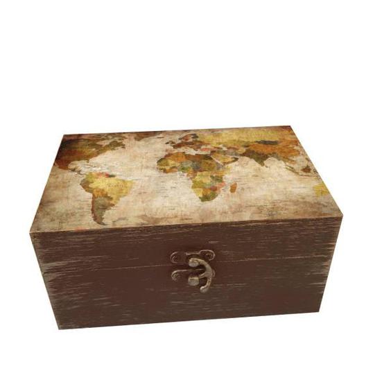 جعبه هدیه چوبی مدل هنری طرح نقشه کد SB50|دیجی‌کالا