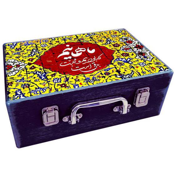 جعبه هدیه چوبی مدل چمدان طرح کاشی سنتی کد WS103|دیجی‌کالا
