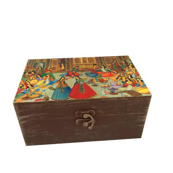 جعبه هدیه چوبی مدل هنری طرح نگاره کد SB51|دیجی‌کالا