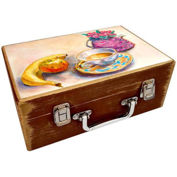 جعبه هدیه چوبی مدل چمدان طرح نقاشی کد WS132|دیجی‌کالا