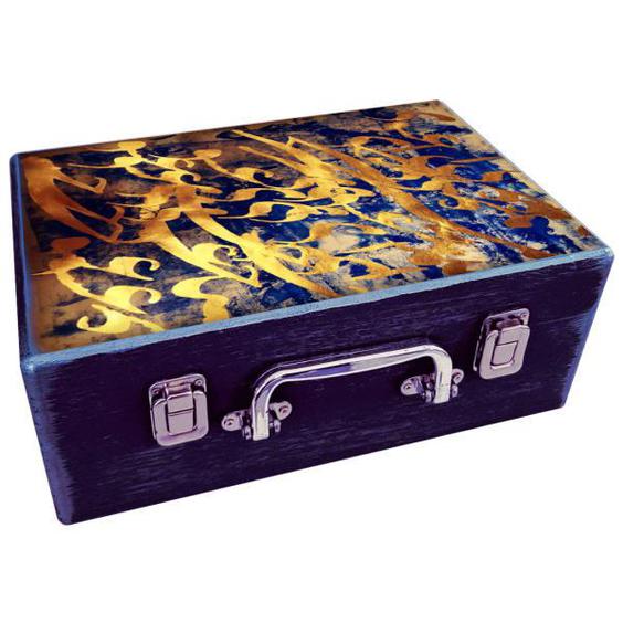 جعبه هدیه چوبی مدل چمدان طرح خطاطی کد WS128|دیجی‌کالا