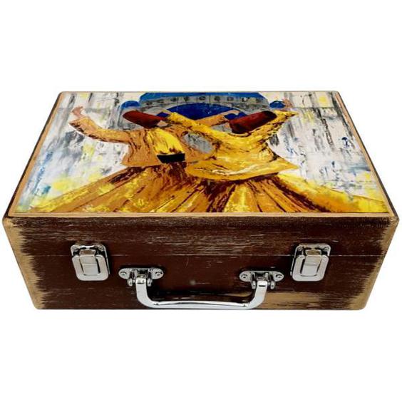 جعبه هدیه چوبی مدل چمدان طرح سماع کد WS139|دیجی‌کالا