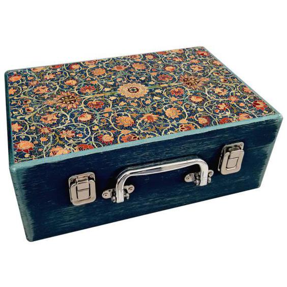 جعبه هدیه چوبی مدل چمدان طرح کاشی سنتی کد WS123|دیجی‌کالا