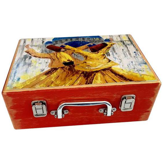 جعبه هدیه چوبی مدل چمدان طرح سماع کد WS137|دیجی‌کالا