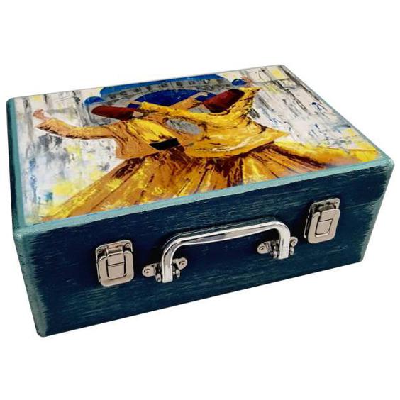 جعبه هدیه چوبی مدل چمدان طرح سماع کد WS138|دیجی‌کالا
