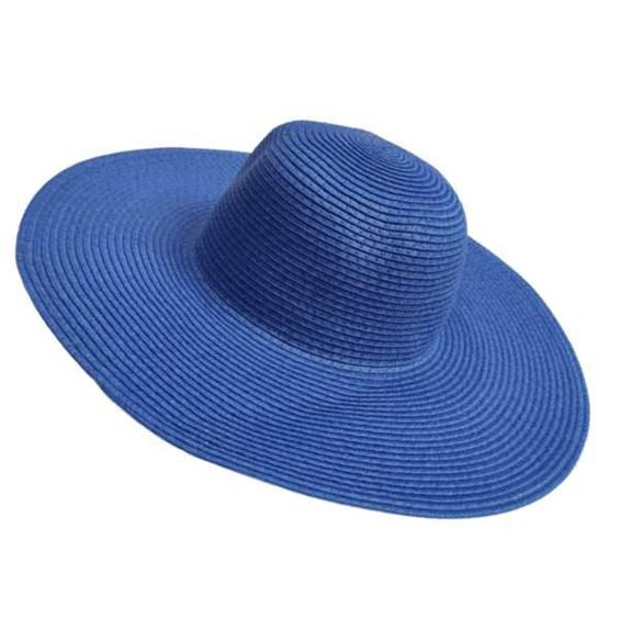 کلاه زنانه مدل حصیری ساده رنگ آبی تیره|دیجی‌کالا