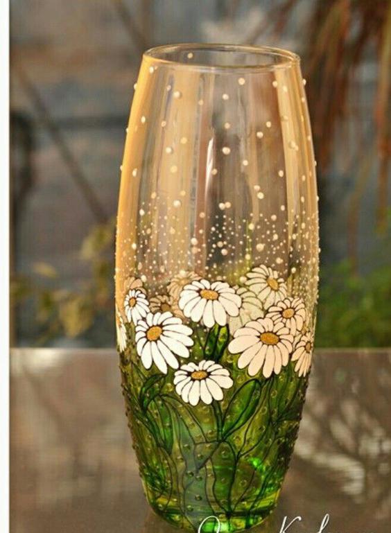تزیین گلدان شیشه ای|ایده ها