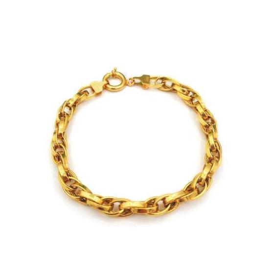 دستبند طلا 18 عیار زنانه مدل زنجیر پیچیده شریف|دیجی‌کالا