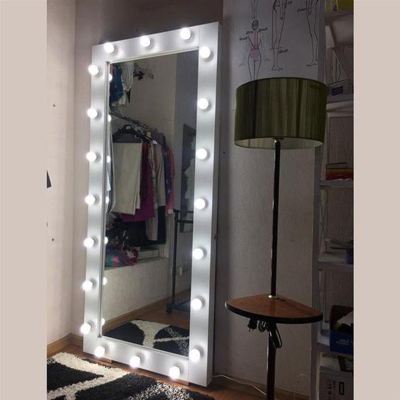 آینه قدی لامپی ( چراغ دار ) قابدار آرایشی و بوتیکی 180 در 80 سانتی متر|پیشنهاد محصول